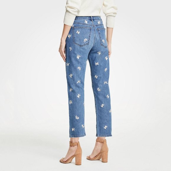 Ann Taylor Floral Embroidered Denim - Picture 2 of 11